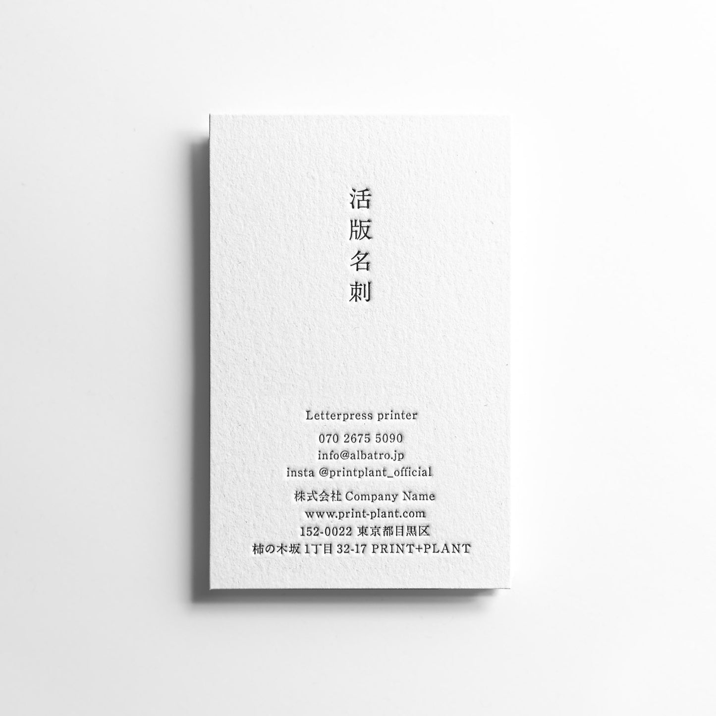 活版名刺 データ入稿/ 1色 常備紙