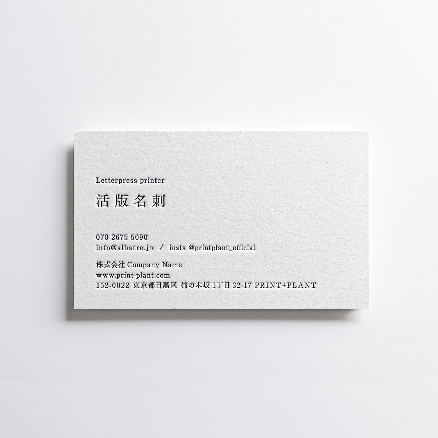 活版名刺 データ入稿/ 1色 常備紙